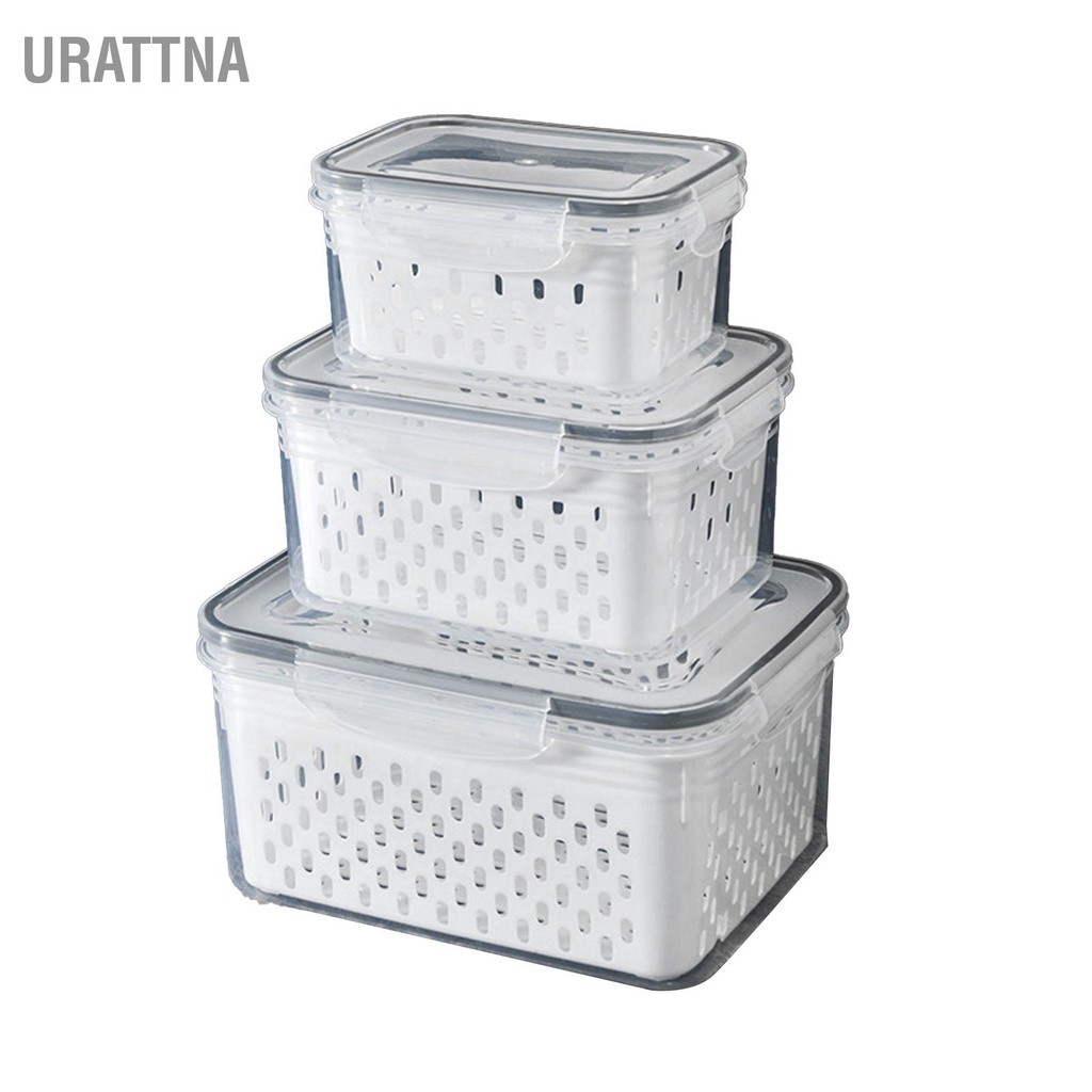 urattna-กล่องเก็บตะกร้าระบายน้ำกล่องเก็บผักผลไม้ใสสำหรับอุปกรณ์ในครัว
