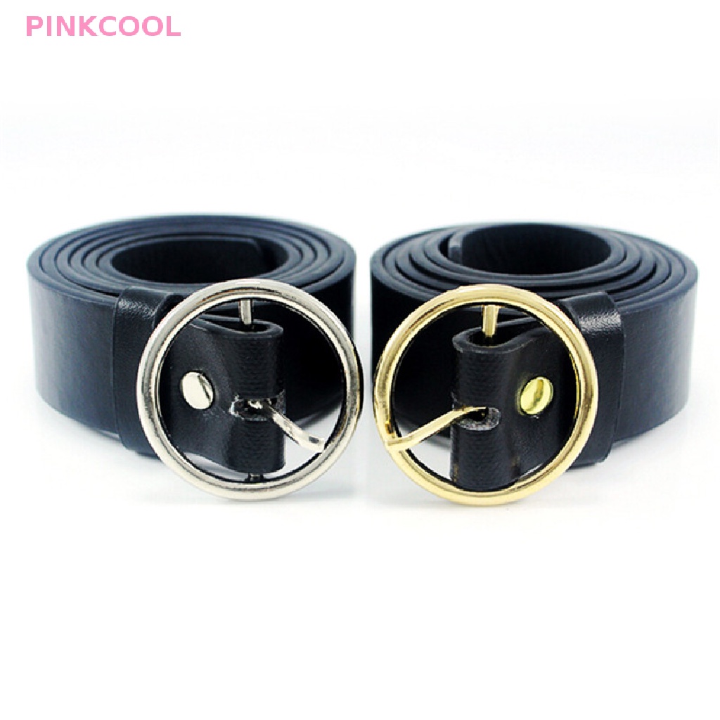 pinkcool-เข็มขัดหนัง-หัวเข็มขัดโลหะ-ทรงกลม-แฟชั่นสําหรับผู้หญิง-ขายดี