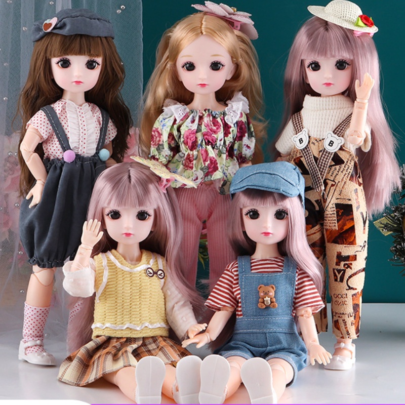 ชุดของเล่นตุ๊กตาเจ้าหญิง-bjd-3d-ข้อต่อขยับได้-23-ข้อต่อ-1-6-30-ซม-diy