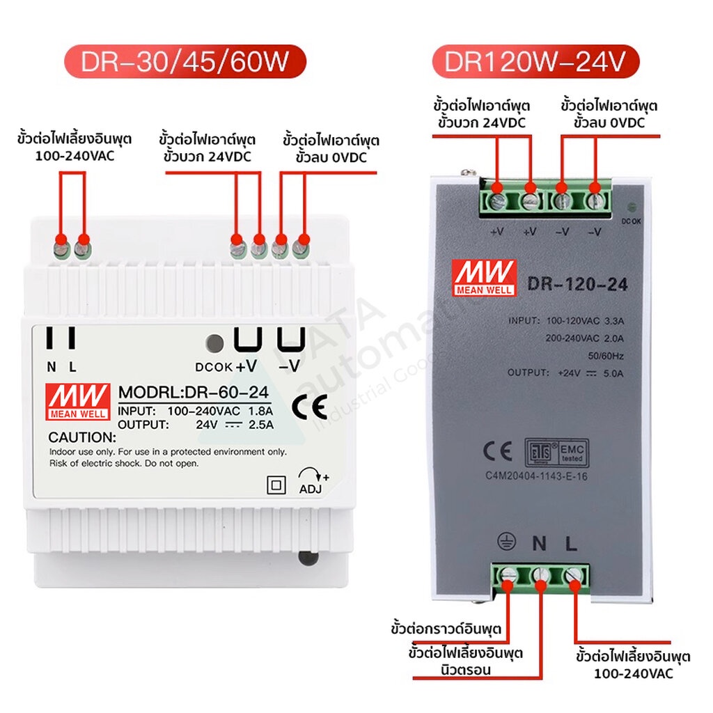 meanwell-สวิทชิ่งเพาเวอร์ซัพพลาย-24v-drp-240-24-240w-10a-input-220vac