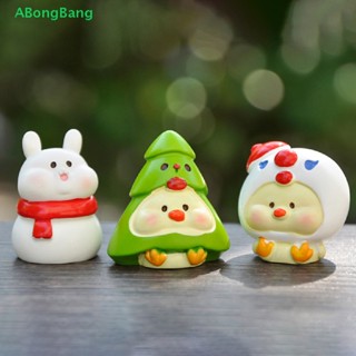 Abongbang โมเดลตุ๊กตาเรซิ่น รูปซานต้า กวาง หิมะ ขนาดเล็ก สําหรับตกแต่งสวน คริสต์มาส 1 ชิ้น