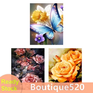 [boutique520.th] ชุดปักครอสสติตช์ ผ้าฝ้าย 11CT พิมพ์ลายดอกไม้ เป็นมิตรกับสิ่งแวดล้อม