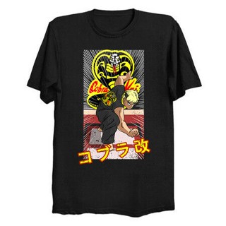 เสื้อยืดลําลอง ผ้าฝ้าย 100% พิมพ์ลาย Cobra Kai The Champilawrence Karate ของขวัญวันพ่อ สําหรับผู้ชาย