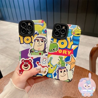 เคสโทรศัพท์มือถือนิ่ม กันกระแทก ลาย Toy Story Strawberry Bear น่ารัก สําหรับ iPhone 11 14 12 13 Pro Max SE 2020 X Xr Xs Max 8 7 Plus