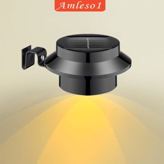 [Amleso1] โคมไฟ LED พลังงานแสงอาทิตย์ สําหรับติดรั้ว สวนหลังบ้าน ทางเดิน