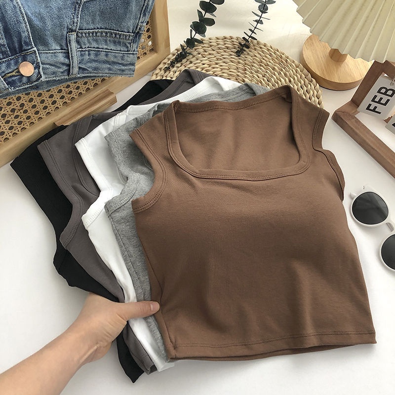 เสื้อสายเดี่ยว-คอสี่เหลี่ยม-ตัวสั้น-สุดเซ็กซี่-ใส่ข้างนอกได้-สําหรับผู้หญิง