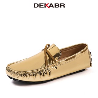 Dekabr รองเท้าโลฟเฟอร์ลําลอง หนัง Pu ส้นเตี้ย ระบายอากาศ พื้นนิ่ม แบบสวม แฟชั่นฤดูใบไม้ผลิ และฤดูร้อน สําหรับผู้ชาย