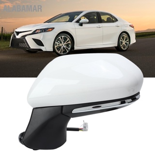 ALABAMAR กระจกมองข้างปรับความร้อนด้วยไฟฟ้า Super White พร้อมไฟเลี้ยว BSM สำหรับ Camry XV70 2018-2022