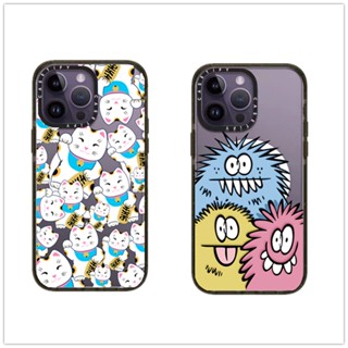 Casetifg เคสโทรศัพท์มือถือ ซิลิโคนแข็ง ใส กันกระแทก ลายมอนสเตอร์ แมวนําโชค พร้อมกล่องบรรจุภัณฑ์ สําหรับ iPhone 14 11 12 13 Pro Max