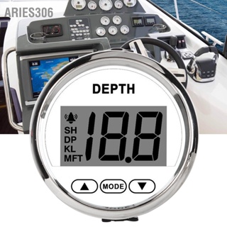 Aries306 Depth Sounder Waterproof Dash Finder Transducer พร้อมไฟพื้นหลังสีขาวสำหรับเรือยอทช์