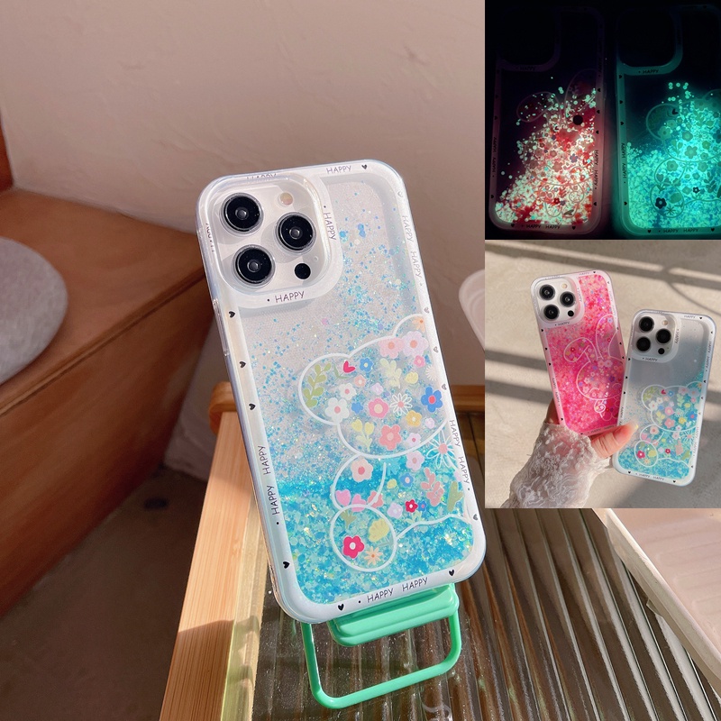 เคสโทรศัพท์มือถือแบบนิ่ม-มีทรายไหล-แต่งกลิตเตอร์-ระยิบระยับ-ลายดอกไม้-หมี-กระต่ายน่ารัก-สําหรับ-vivo-v27-5g-v27e-v25-pro-v23-v23e-y76-y75-t1-y20-y20s-y12s-y20sg-y12a-y20i