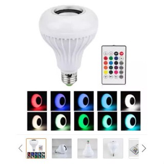 หลอดไฟเปลี่ยนสีได้พร้อมรีโมท+เป็นลำโพงในตัว Smart RGB LED Bulb 12W RC Colorful LED รุ่น E27