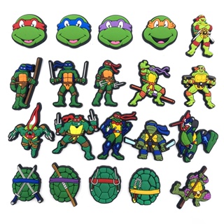 ฟิกเกอร์การ์ตูนนินจาเต่า Jibbitz Jibits Croc Charm Teenage Mutant Ninja Turtles Croc Jibbits Pins อุปกรณ์เสริม สําหรับตกแต่งรองเท้าผู้ชาย