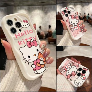 เคส Samsung A15 A14 A13 A12 M12 A11 M11 A05 A05S A04 A04S A03 A03S A02 A02S A73 A71 A54 A53 A52 A52S A51 A34 A24 4G 5G Relief Wave Frame Kitty Cat Soft Case