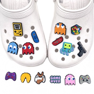 การ์ตูน Pacman Crocs Jibbitz เกม Over Jibits Charm เกมคอนโซล Jibitz Crocks สําหรับเด็ก อุปกรณ์เสริมรองเท้า จี้รองเท้า หมุดตกแต่ง