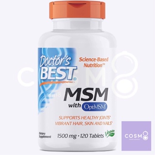 ✅พร้อมส่ง✅แท้ Doctors Best MSM with OptiMSM, Non-GMO, Gluten Free, Joint Support, 1500 mg, 120 Tablets