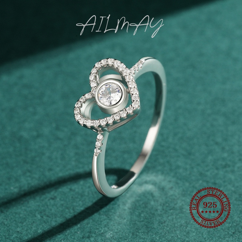ailmay-แหวนเงินแท้-925-รูปหัวใจ-หรูหรา-โรแมนติก-เครื่องประดับ-สําหรับผู้หญิง-งานแต่งงาน