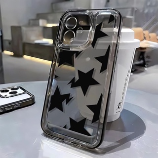 เคสโทรศัพท์มือถือนิ่ม กันกระแทก ลายดาว สีดํา สําหรับ Apple Iphone 13 14Promax 11 12 13 78p