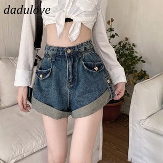 DaDulove💕 New American Ins High Street Rolled Edge Denim Shorts Niche High Waist A- line Pants Large Size Hot Pants