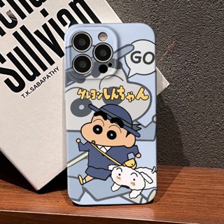 เคสโทรศัพท์มือถือคู่รัก แบบแข็ง ลายการ์ตูนชินจัง สําหรับ iPhone 14 Pro Max 14Plus 13 13Pro 12Pro 12Promax 11 11Pro 11Promax 12 13Mini X XR Xs XsMAX 7 8 Plus