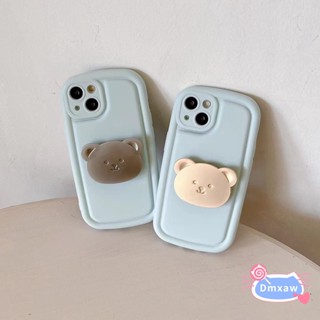 เคสโทรศัพท์มือถือ ซิลิโคน ลายหมีน่ารัก พร้อมขาตั้งโลหะ สีทอง สําหรับ Samsung Galaxy A04 A04s A03 A03s A02 A02s A20s A10s A21s A12
