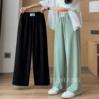 2TOYOUNG กางเกงขายาว คาร์โก้ กางเกง เชือกอเมริกันคลาสิค Cargo pants 2023 NEW 071867