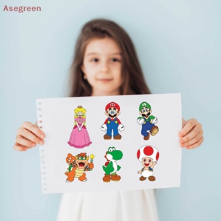 [Asegreen] สติกเกอร์ ลายการ์ตูน Super Mario Luigi Yoshi 6 ชิ้น สําหรับครอบครัว แม่ และเด็ก