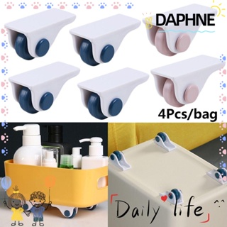 Daphne กล่องเก็บของ แบบล้อเลื่อน มีกาวในตัว ไม่มีรอยขีดข่วน 4 ชิ้น