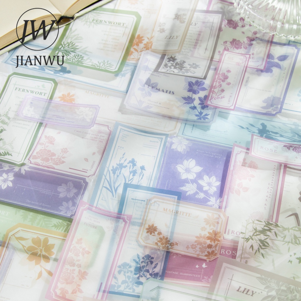 jianwu-แผ่นกระดาษโน้ต-รูปเงาพืช-30-แผ่น-diy