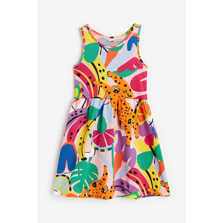 H&M Girl Patterned cotton dress 1157735_9 Shopee Thailand