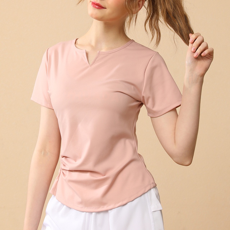 เสื้อยืดแขนสั้น-คอวี-เข้ารูป-แบบเป็นทางการ-สําหรับผู้หญิง