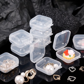 กล่องพลาสติกใส อเนกประสงค์ กันฝุ่น แบบพกพา สําหรับใส่เครื่องประดับ แหวน สร้อยคอ DIY 5 10 ชิ้น