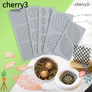 Cherry3 แม่พิมพ์ซิลิโคน ลายลูกไม้ ดอกไม้ ใบไม้ เรขาคณิต สําหรับทําเค้ก ฟองดองท์ ขนมหวาน DIY