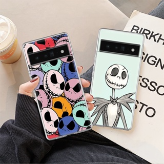 เคสโทรศัพท์มือถือแบบนิ่ม TPU ใส บางมาก กันกระแทก ลายการ์ตูนกะโหลก สําหรับ Google Pixel 8 Pro 7 6 5a 4A 5G 3a 3 2 XL