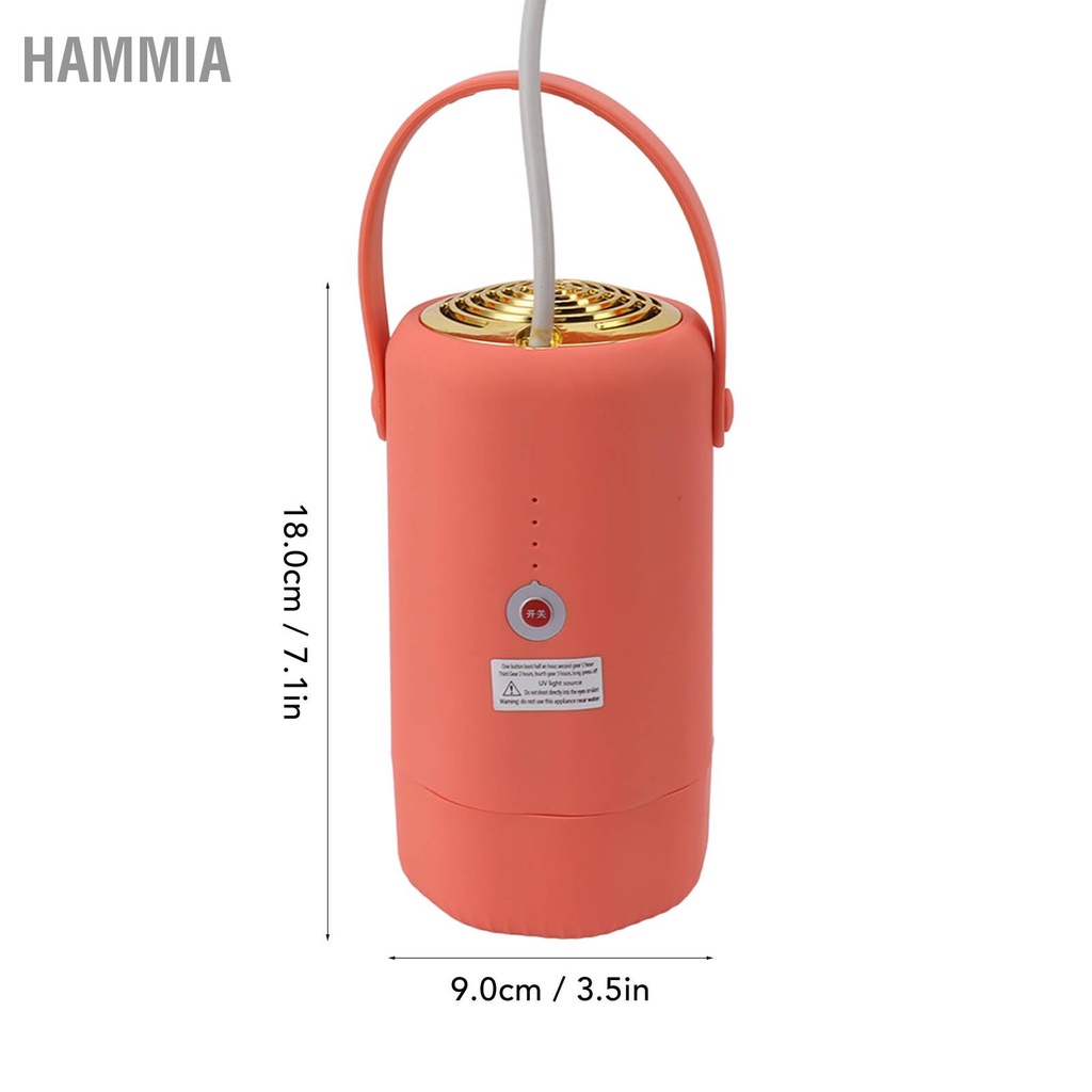 hammia-เครื่องอบผ้าแบบพกพาเครื่องอบผ้าขนาดเล็กพร้อมท่ออบรองเท้าสำหรับการเดินทางกลับบ้านซักรีดสีส้ม