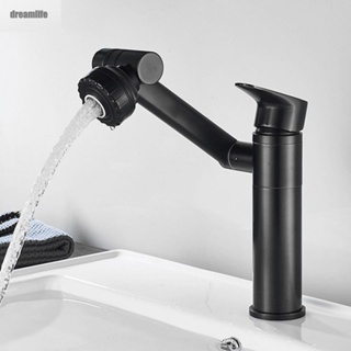 【DREAMLIFE】1080° Swivel Bathroom Sink Faucet Mixer Deck Mount Splash Proof Water Tap