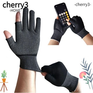 Cherry3 ถุงมือตกปลา กันลื่น แบบครึ่งนิ้ว แฟชั่นฤดูใบไม้ผลิ และฤดูร้อน