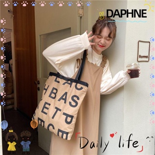 Daphne กระเป๋าช้อปปิ้ง กระเป๋าลําลอง พิมพ์ลายตัวอักษร สําหรับผู้หญิง