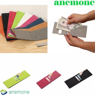 Anemone กระเป๋าสตางค์ หนัง PU หลายตําแหน่ง แบบพกพา สไตล์เกาหลี สําหรับใส่บัตร เงินสด ช้อปปิ้ง