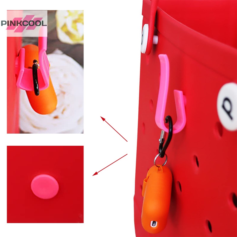pinkcool-ขายดี-ตะขอเชื่อมต่อพวงกุญแจ-อุปกรณ์เสริม-สําหรับกระเป๋า-bogg
