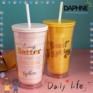 Daphne ขวดน้ําดื่ม แบบสองชั้น น่ารัก แบบพกพา ใช้ซ้ําได้ 600 มล.