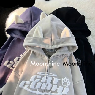 Moon เสื้อกันหนาว เสื้อคลุม ย้อนยุคในอเมริกา oversize 2023 NEW AG081215