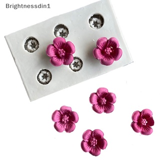 [Brightnessdin1] แม่พิมพ์ซิลิโคน รูปดอกไม้ ขนาดเล็ก สําหรับทําช็อคโกแลต ฟองดองท์ วันเกิด