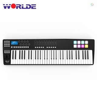 Audioworld WORLDE PANDA61 แผ่นทริกเกอร์คีย์บอร์ด 61 คีย์ USB MIDI 8 RGB พร้อมสาย USB หลากสีสัน