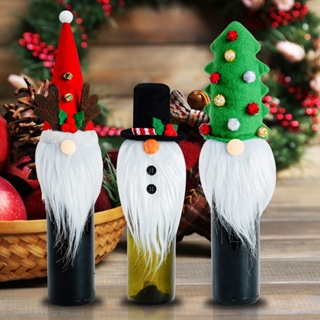[MOONWHITE] ฝาครอบขวดไวน์ ลายคริสต์มาส สําหรับตกแต่งบ้าน