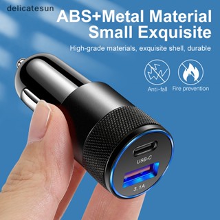 Delicatesun อะแดปเตอร์ชาร์จ USB 18W PD 20W 3.1A 38W ชาร์จเร็ว สําหรับรถยนต์