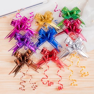 10 ชิ้น สีเมทัลลิก ดึงดอกไม้ มือถือ ดอกไม้ เคลือบ กุทัณฑ์ สําหรับงานแต่งงาน ของขวัญคริสต์มาส บรรจุภัณฑ์ ตกแต่ง