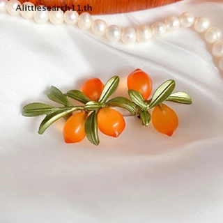 Alittlesearch11 เข็มกลัด รูปเบอร์รี่ สีส้ม สวยหรู