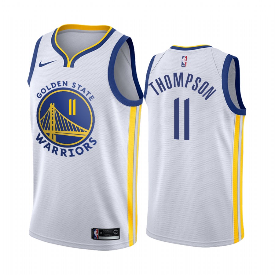 golden-state-warriors-jersey-11-klay-thompson-เสื้อบาสเก็ตบอลสีดำของผู้ชายสั้น-เสื้อยืดกีฬา