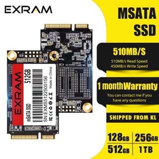 Exram MSATA SSD Mini SATA 3 แฟลชไดรฟ์ภายใน 128GB 256GB 512GB 3D NAND SOLID STATE DRIVE ฮาร์ดดิสก์ 510MB/s สําหรับเดสก์ท็อป โน้ตบุ๊ก แล็ปท็อป